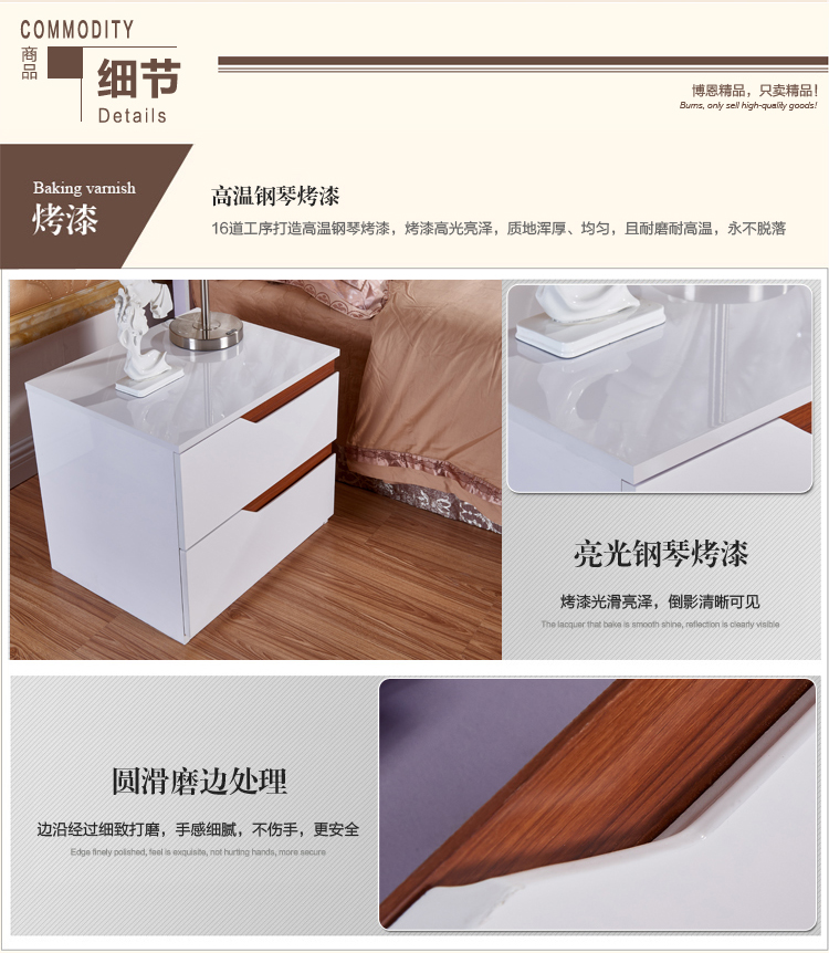 Cạnh giường ngủ sơn đầu giường lưu trữ bảng tủ lưu trữ ngăn kéo hiện đại đơn giản thứ hai bộ chứa sẵn sàng vận chuyển phòng ngủ trắng - Buồng tủ quần áo em bé