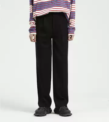 Dosho men's new homemade wide-leg trousers men's Korean version of the British loose straight pants solid color wild men's trend