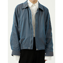 Dosho mens autumn Korean style loose pop long sleeve zipper jacket mens solid color youth casual solid color top