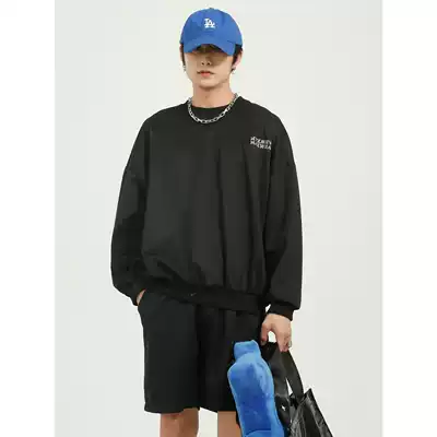 Dosho Men's 2021 Spring and Autumn New Korean Fried Basic Street Reflective Letter Printing Set Men and Women Tide