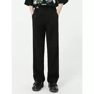 Dosho men's summer straight metal buckle slim trousers men's casual wild loose slim trousers men