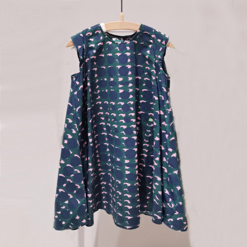 Spot children dress custom 22 summer fit new girl full cotton short sleeve vest dress print foreign dress A hem skirt child