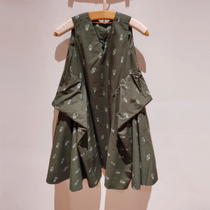 Spot children dress custom 22 summer new girl pure cotton printed one-piece dress V neck shape sleeveless vest skirt A hem skirt
