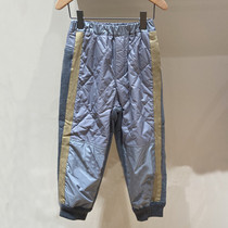 Spot childrens clothing custom 20 winter new male and female children cotton cotton plus velvet knitted stitching casual pants DK-1K0310590