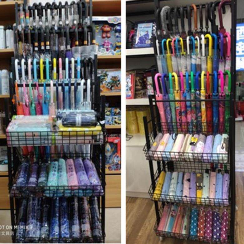 Universal Wheels Umbrella Racks Commercial Small Shelving Brief Intake Creative Store Exhibition Rack Iron Art Cosmetic Multilayer Items
