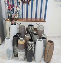 Foyer retro ceramic vase Bedroom Nordic Tao-made ceramic Large house art Lianpeng Modern dry branch Large floor