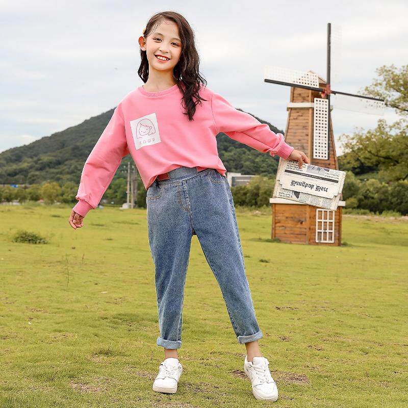 Girls Kit 2023 Spring Clothing New Children's Network Red Ocean Autumn Two - piece sets for childhood fashionable girls