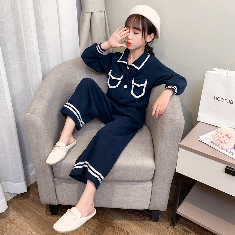 Girl Spring Dress 2021 New Korean Version Trendy Long Sleeve Tennis Red Fall Suit Little Girl Casual Child Clothing Two Sets