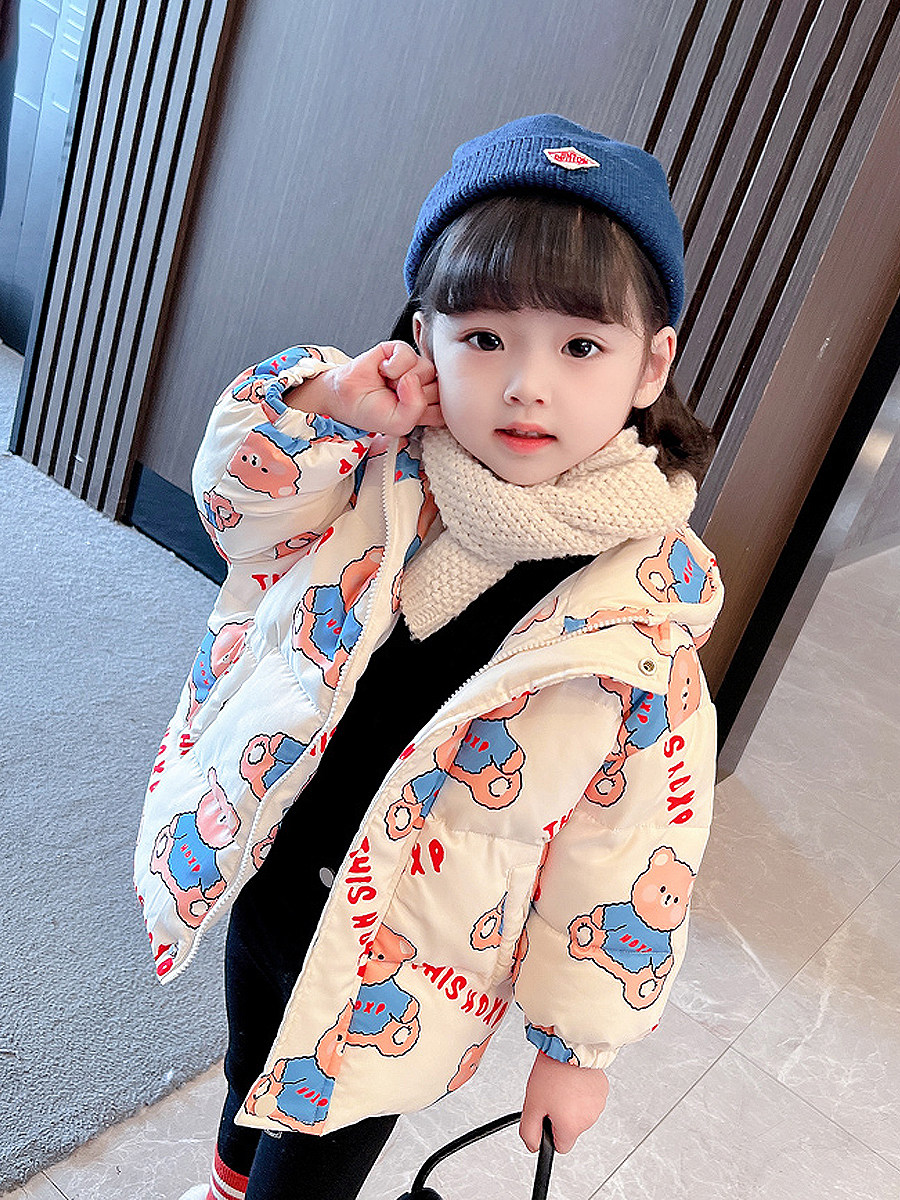 Girls down cotton cotton clothes in 2023 new children's Han Yang Gao girl thickened cotton coat