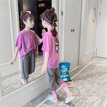 Girls Summer Package 2023 new childhood Yang Gas Net red casual tide girl summer fashion two pieces set