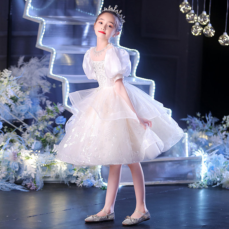 Girl Princess Birthday Dress High-end Flower Child Wedding Little Girl Girl's Piano Sixty Show