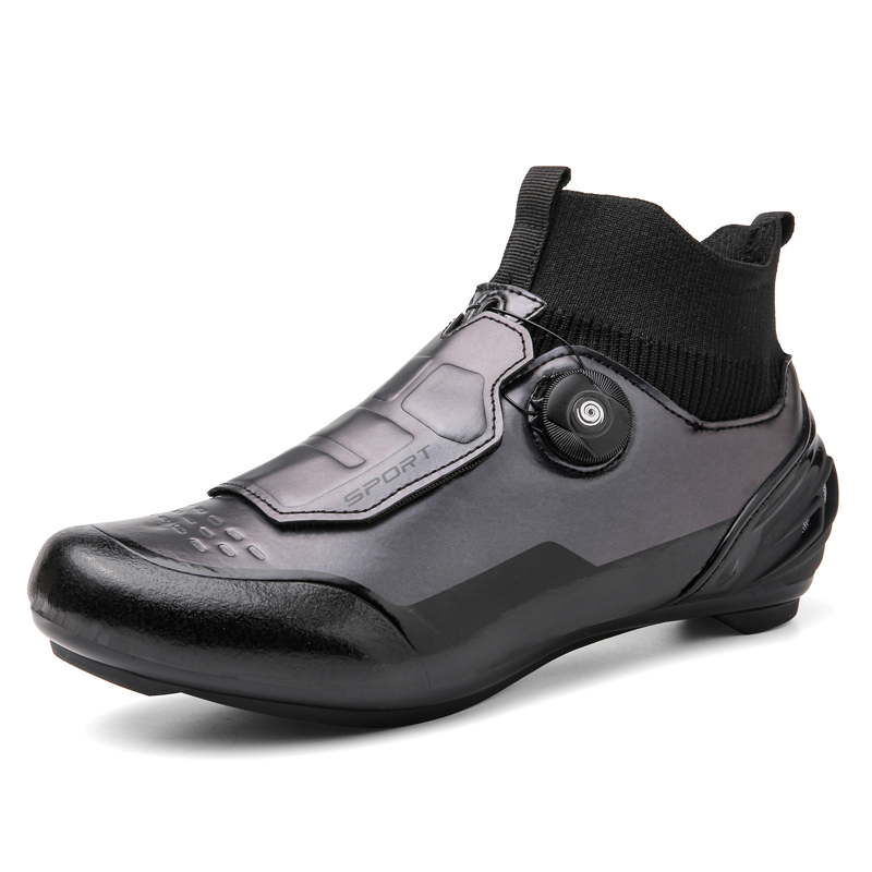 Autumn and Winter Professional Road Cycling Shoes, High-Top Cycling Shoes, Lightweight Self-Locking Shoes, Men's and Women's Cycling Shoes, Lock-Free Shoes