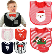 Spring and autumn baby pure cotton waterproof baby newborn baby whole cotton towel Christmas collar shape