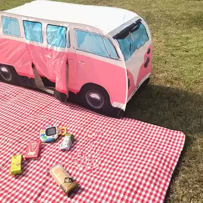 Children go out for an outing Spring outing cute bus picnic tent Children's large car game house baby crawling mat