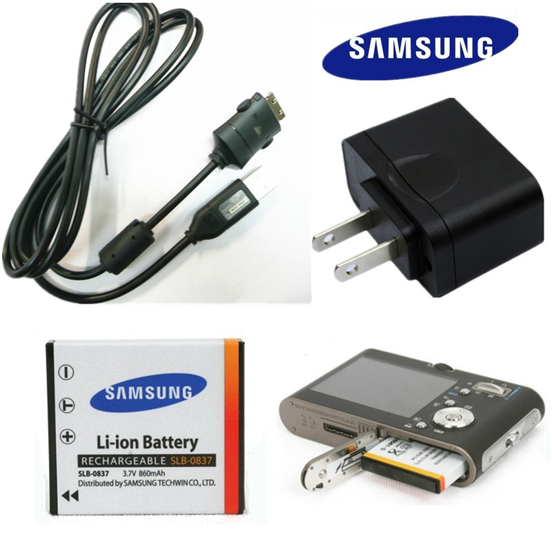 Samsung Blues NV5 NV7 I5 I6 L73 NV3 camera SLB-0837 battery charger data line