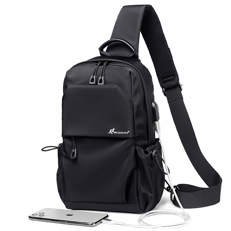 Hong Kong I TGREG Waterproof Chest Bag Men Casual Twill Bag Oxford Brooch Chest Front Single Shoulder Korean version Little Shoulder Bag Woman