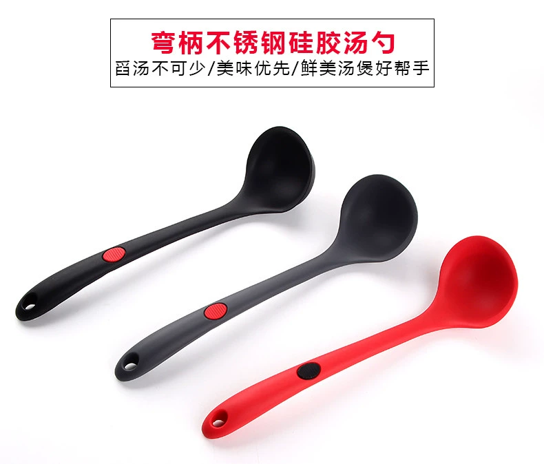 Xẻng silicon chống dính Thực phẩm đặc biệt cấp silicone thìa không làm tổn thương nồi xào xào muỗng khuấy dụng cụ nhà bếp nhiệt độ cao - Phòng bếp