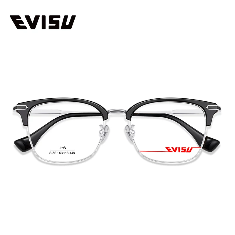 Очки полурамены EVISU Huimeisu Evisu 8501 для линии бровей рамка очков с титановым каркасом можно оснастить антибликовым анти-головной свет анти-синий свет линзы с преломлением 1.60 и 1.67