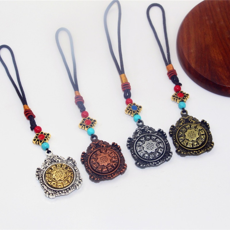 Tibet Featured Pendant Nine Palace Gossip Nameplate Pendant Mormon Car Key Buttoned Duozodiac Hanging Ornament Accessories