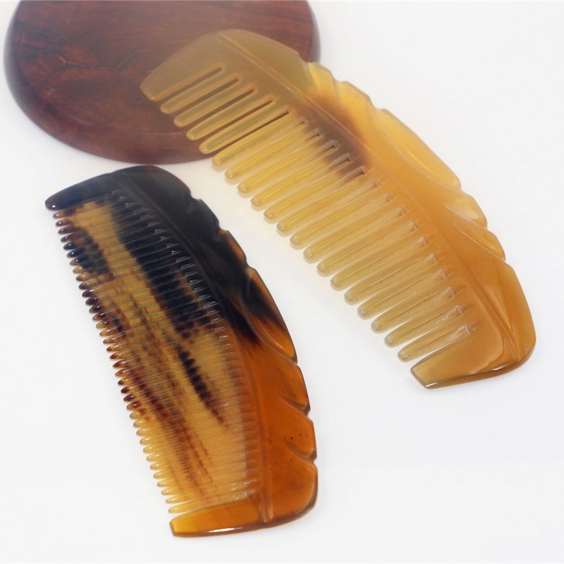 Tibetan Specie Natural Yak Horn Comb Antistatic Home Carry-on Care Massage Rolls Hair Straight Hair Comb Gift Comb