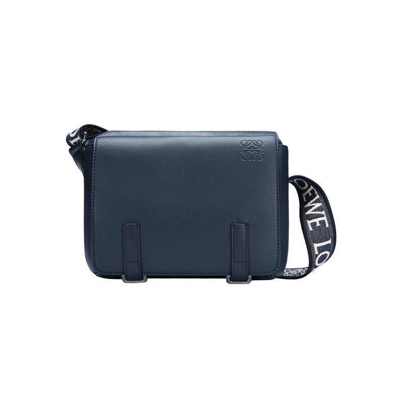 Loewe Men's Fashion Classic Soft Smooth Cow Leather and Jacquard Fabric Messenger Shoulder Crossbody Bag