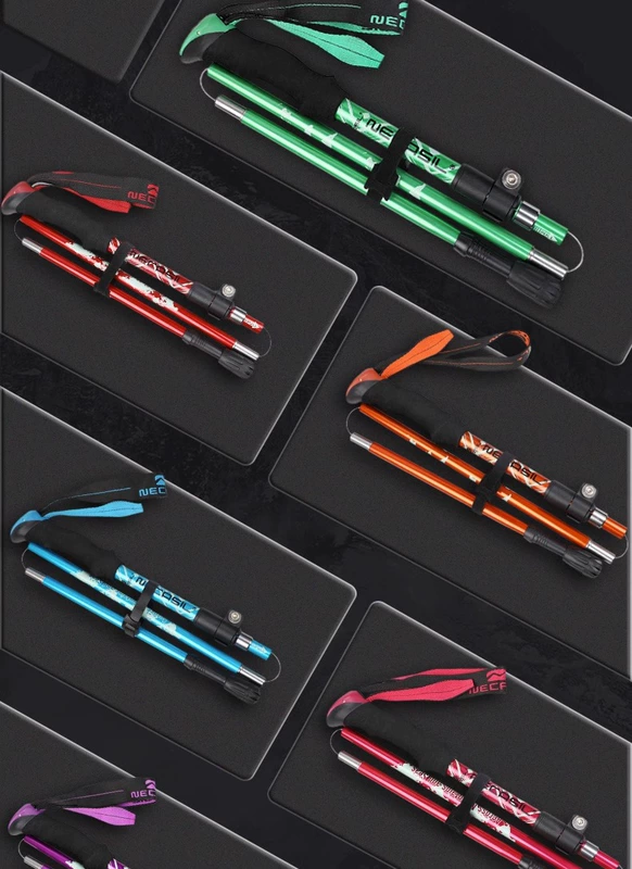 gậy leo núi decathlon Câu cá Gấu siêu nhẹ gấp leo núi cực kính thiên văn mía nam nữ thiết bị leo núi không carbon nạng ngoài trời đa chức năng gậy leo núi chính hãng gậy leo núi