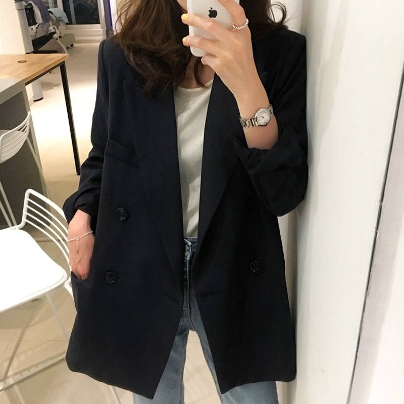 2020 Spring and autumn net red small suit woman with 100 hitch suit loose Hero local wind Korean version professional dress jacket-Taobao