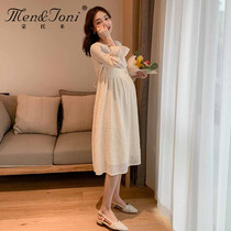 Men & Joni montomi maternity dress spring dress new breastfeeding out fashion style chiffon skirt