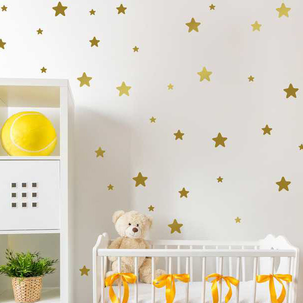Nordic Wind Children's House Kindergarten Soft-mounted Wall Decals Stickers Cute Full Stars Cartoon Wall Stickers Removable