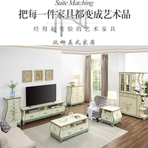 American Country Living Room TV Cabinet Coffee Table Combination Pastoral Style Water Bottle Cabinet Tumble Shoe Cabinet Sideboard Cabinet Partition Cabinet
