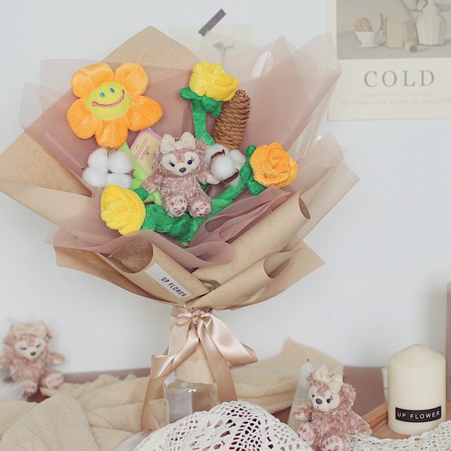 Disney Winnie the Pooh Shirley Rose ນໍາສະແດງໂດຍກາຕູນ Plush Doll Bouquet ຂອງຂວັນວັນເດືອນປີເກີດສ້າງສັນຮູບພາບຈົບການສຶກສາ