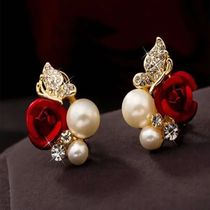 Delysia King Pair Grace Women ndy Red Rose Butterfly Ear