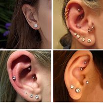 WKOUD G Pair Stainless Steel Screwback Cartilage Stud