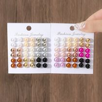 Pairs of Minimalist Summer Womens Colorful Pearl Earrings