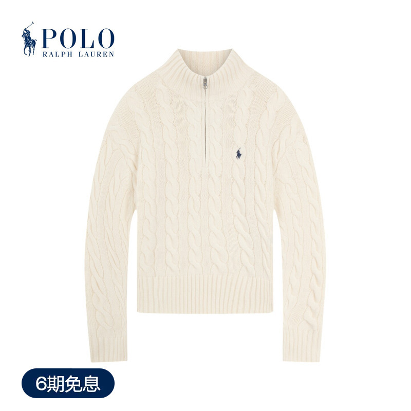 Ralph Lauren/Ralph Lauren Women's Classic Loose Fit Half-Zip Knit Sweater