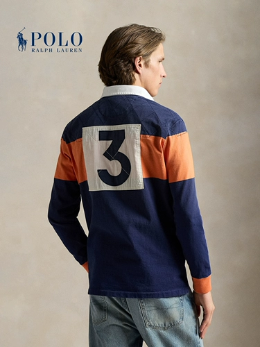 Мужская классическая рубашка в стиле регби с вышивкой Ralph Lauren/Ralph Lauren 25-я осень RL100213