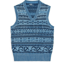 Ralph Lauren Mens Fall 24 Fair Isle Cotton Sweater Vest RL18418