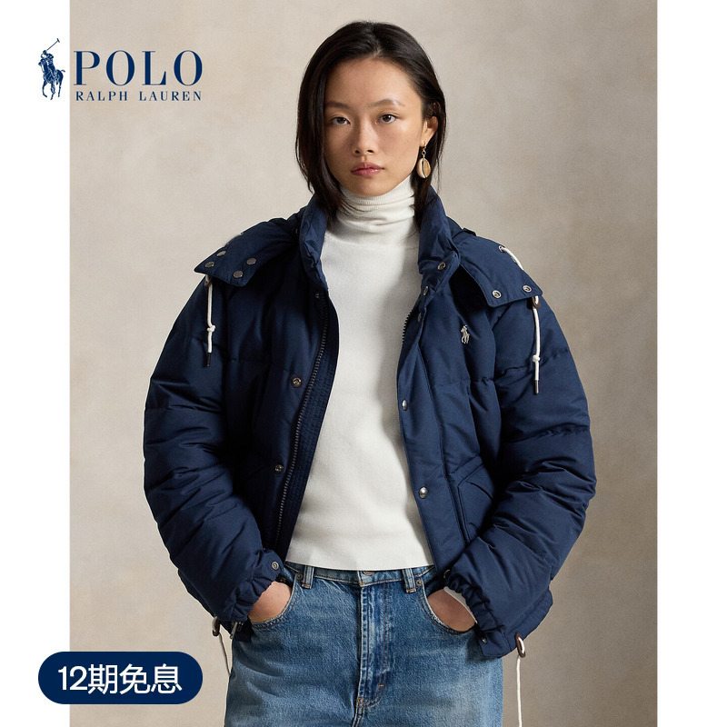 Ralph Lauren/Ralph Lauren Women's Classic Loose Fit Quilted Hooded down Jacket Rl28511 Ralph Lauren/Ralph Lauren Women's Classic Loose Fit Quilted Hooded down Jacket Rl28511