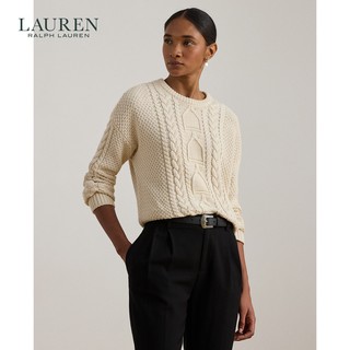Lauren/拉夫劳伦女装 26早春宽松版绞花编结棉圆领针织衫RL62879