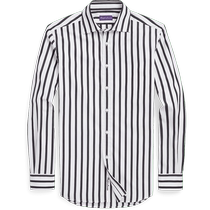 PURPLE LABEL Mens 24 Years Early Spring Striped Cotton Poplin Shirt RL92887