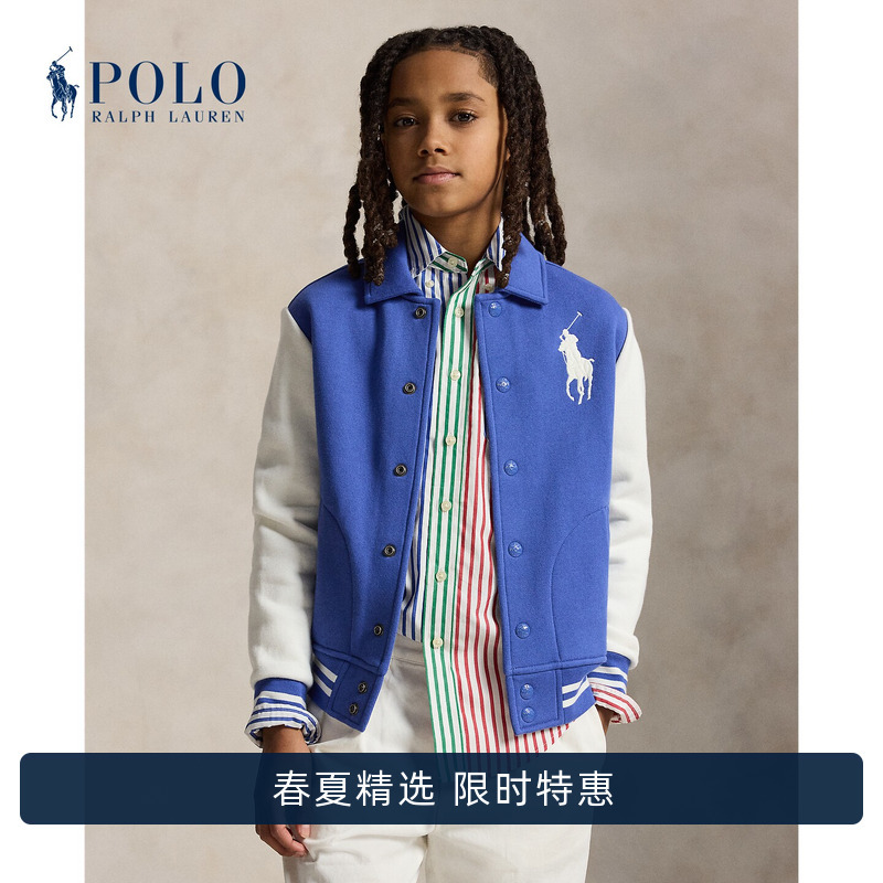 Ralph Lauren/Ralph Lauren Boys' 26 Spring Big Pony Fleece Baseball Jacket Rl44302