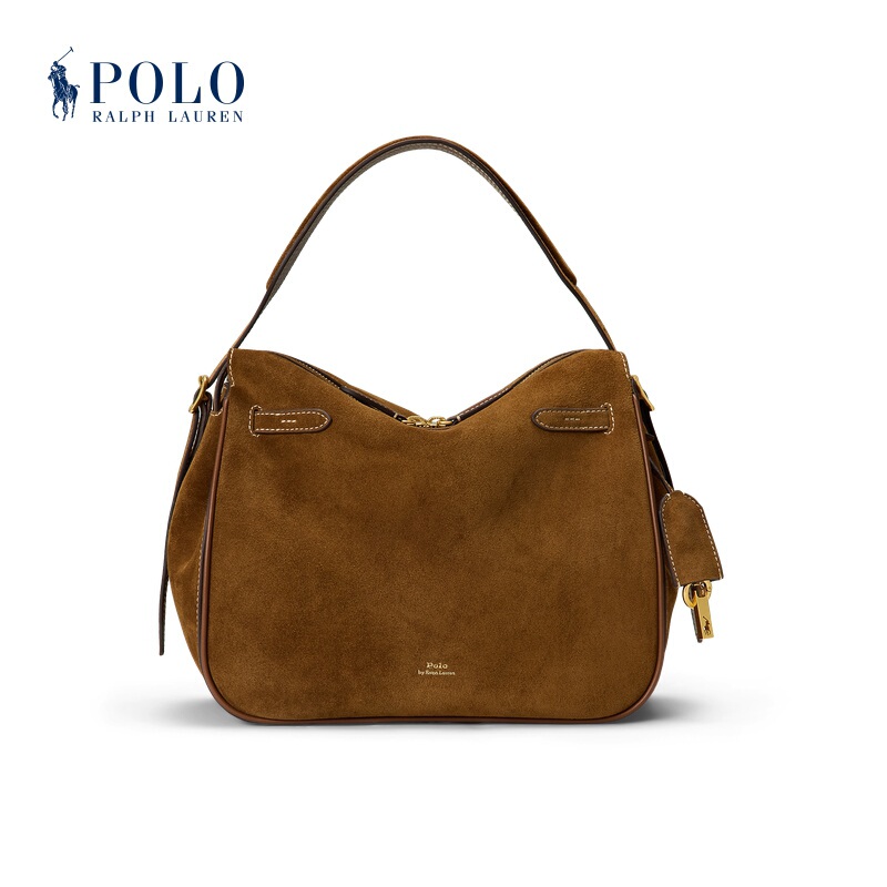 【Polo Id】Ralph Lauren/Ralph Lauren Women's Classic Cow Suede Leather Shoulder Bag