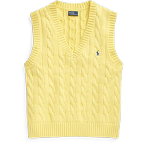 Ralph Lauren Womens Classic Cable Knitted Cotton V-Neck Sweater Vest RL24376