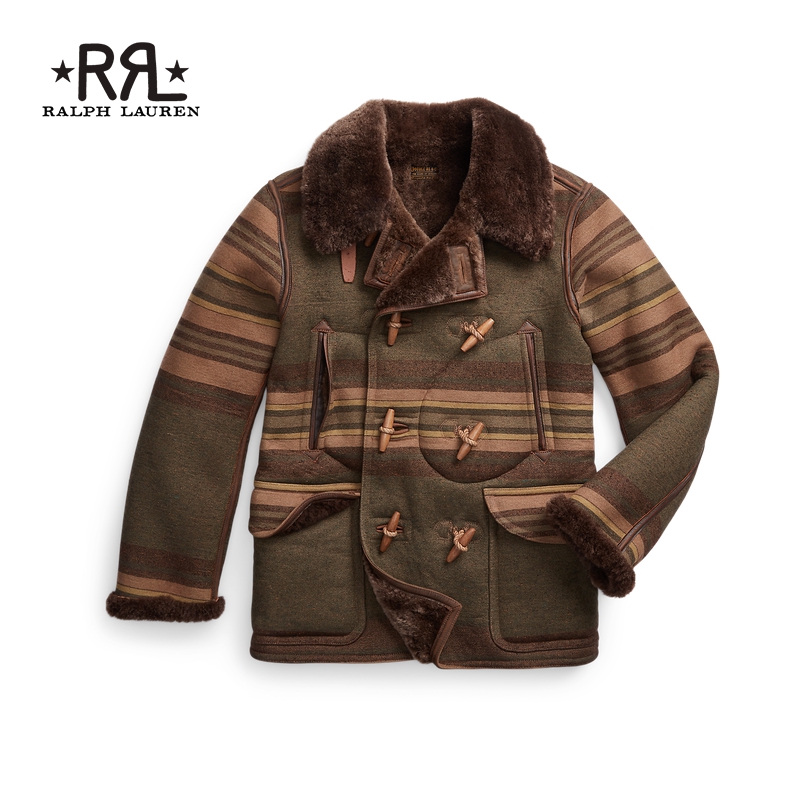 RRL men's clothing 23 years winter streaks woven double-row buttoned jacket RL92842-Taobao
