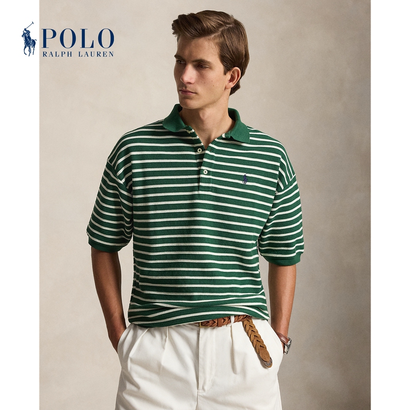 Ralph Lauren/Ralph Lauren Men's 26 Early Autumn Loose Striped Textured Polo Shirt Rl101145 Ralph Lauren/Ralph Lauren Men's 26 Early Autumn Loose Striped Textured Polo Shirt Rl101145