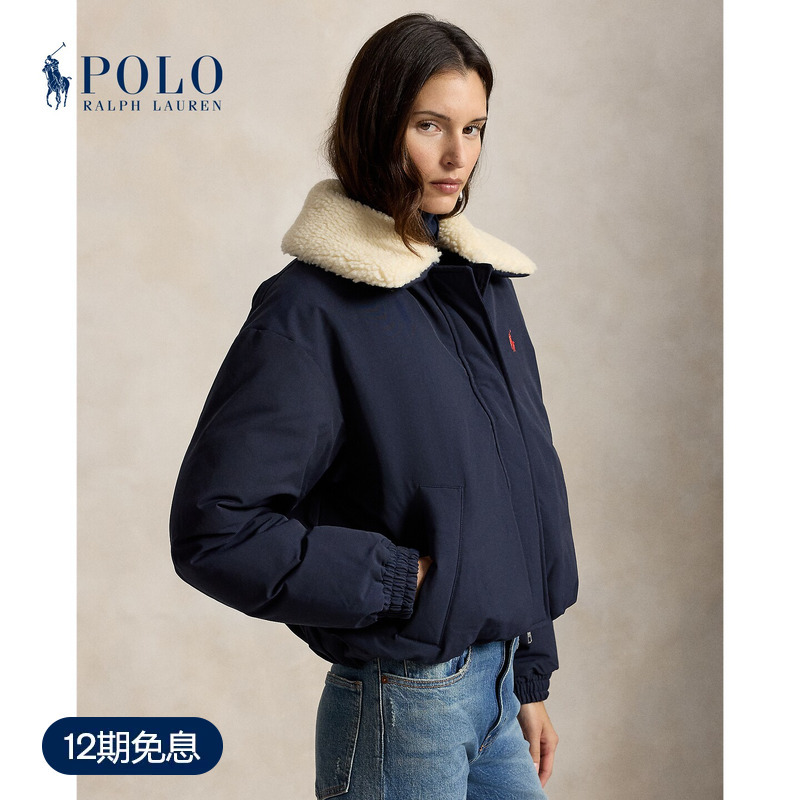 Ralph Lauren/Ralph Lauren Women's 26 Winter Loose Fit Long Plush Collar down Jacket Rl28435