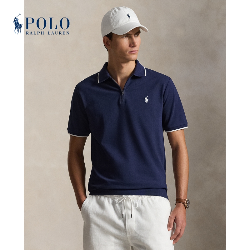 Ralph Lauren/Ralph Lauren Men's 26Th Early Autumn Classic Edition Stretch Mesh Zipper Polo Shirt Ralph Lauren/Ralph Lauren Men's 26Th Early Autumn Classic Edition Stretch Mesh Zipper Polo Shirt