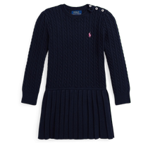 Ralph Lauren Girls Fall 24 Cable Knitted Dress RL41971