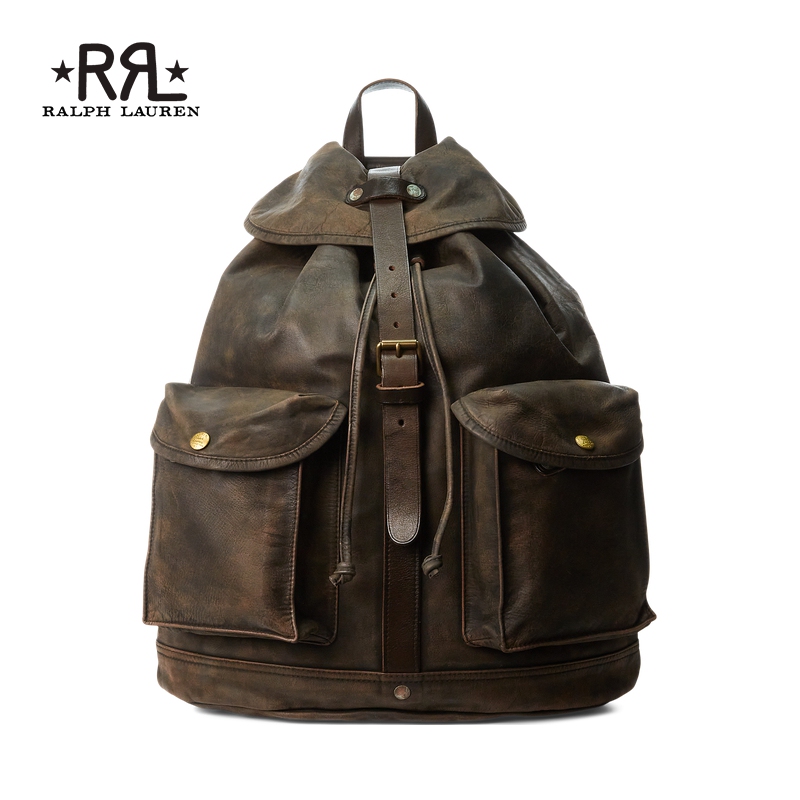 Rrl Men's Classic Leather Backpack Rl90355