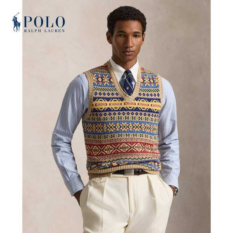 Ralph Lauren/Ralph Lauren Men's Spring 26 Fair Isle Pattern Knit Vest Rl100714